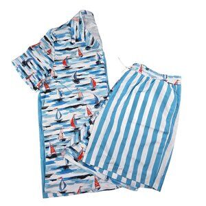 Men’s 2-Piece Beach Outfit – Size XL – Matching Shirt & Shorts Set for Summer